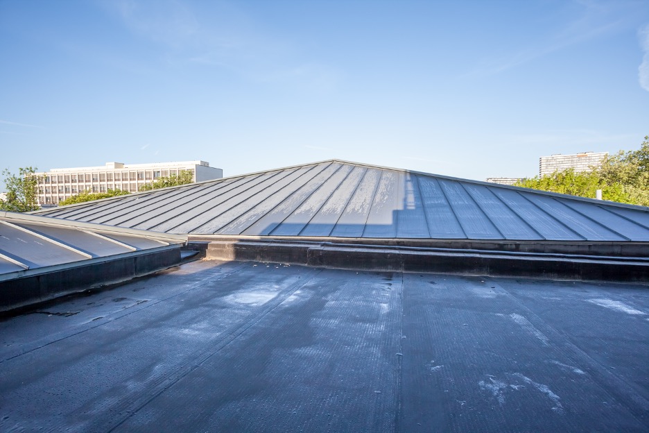 Flat roofing maintenance at a business in Ukrainian Village, Chicago
