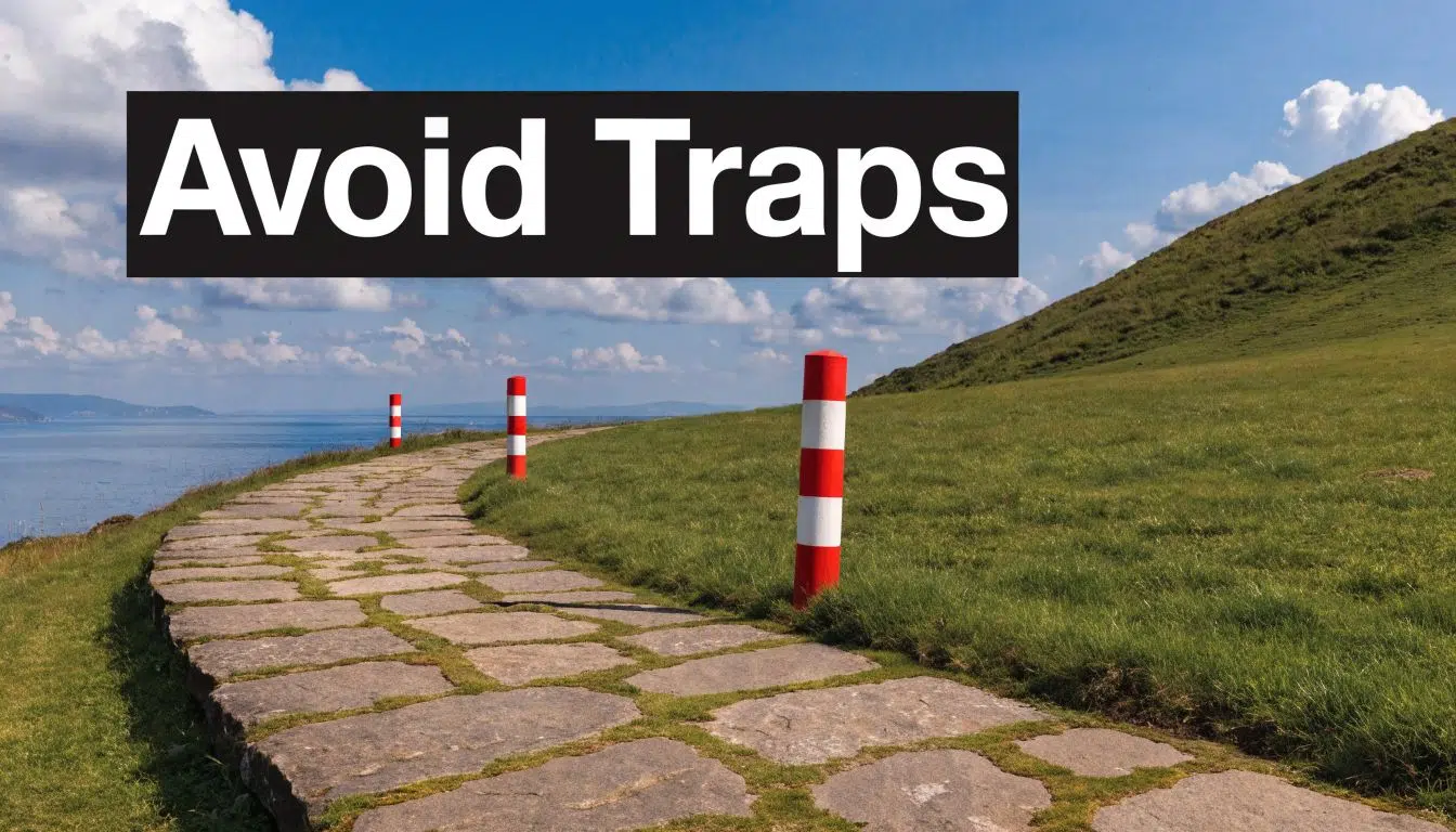 Can You Finance a Roof? (Options & Approval) 4 A scenic stone path winding along a grassy hillside beside the ocean under a blue sky.