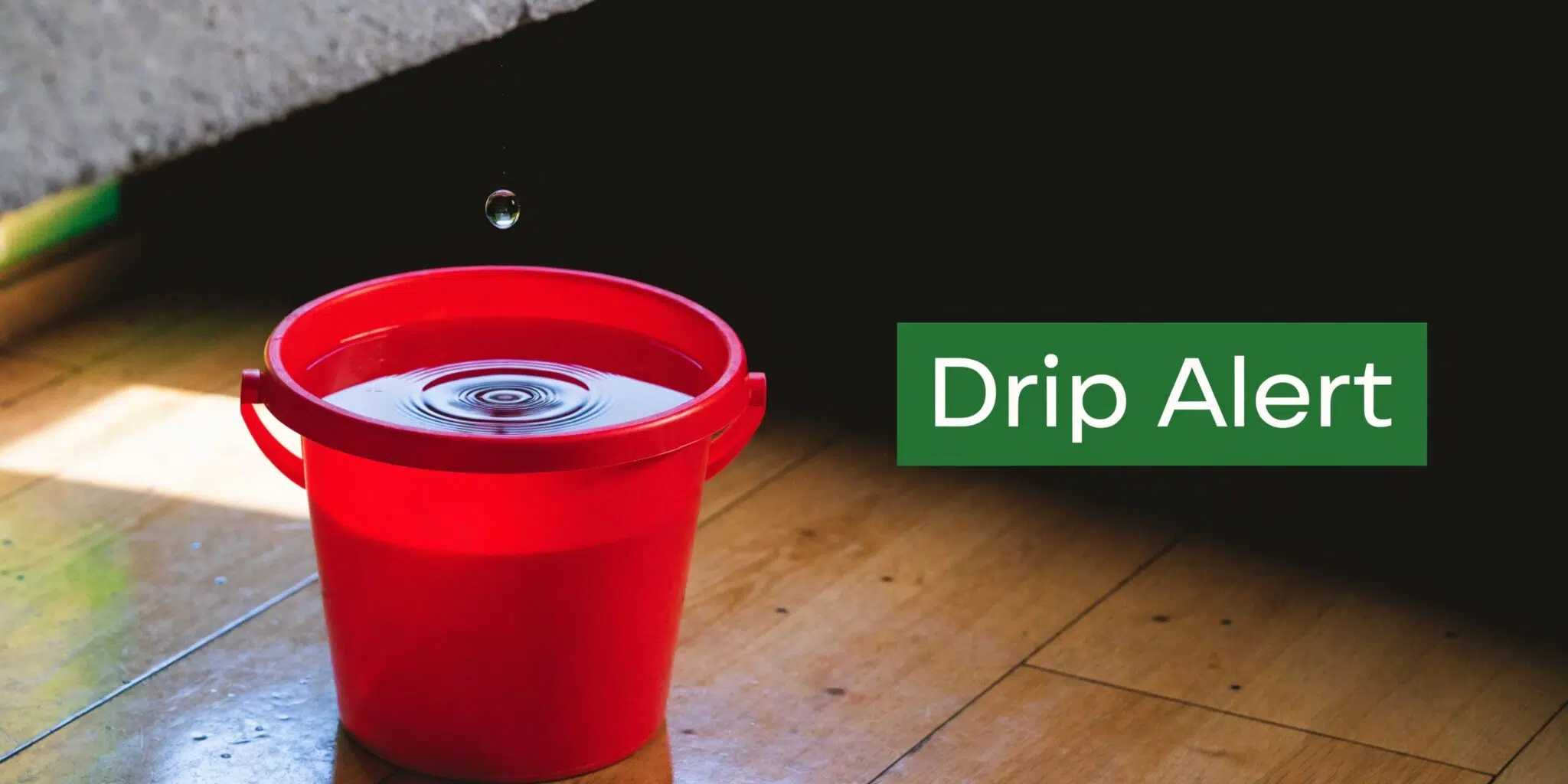 How Much Does a New Roof Cost in Chicago? 1 A red bucket placed on a wooden floor catching water dripping from a leaking ceiling indoors.