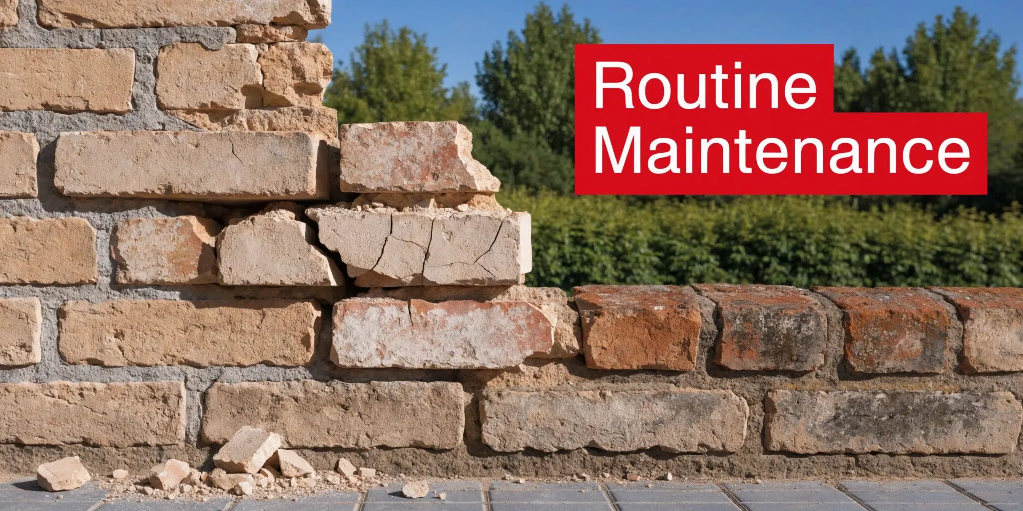 An old, weathered brick wall with loose mortar, symbolizing the importance of professional masonry maintenance and repair.