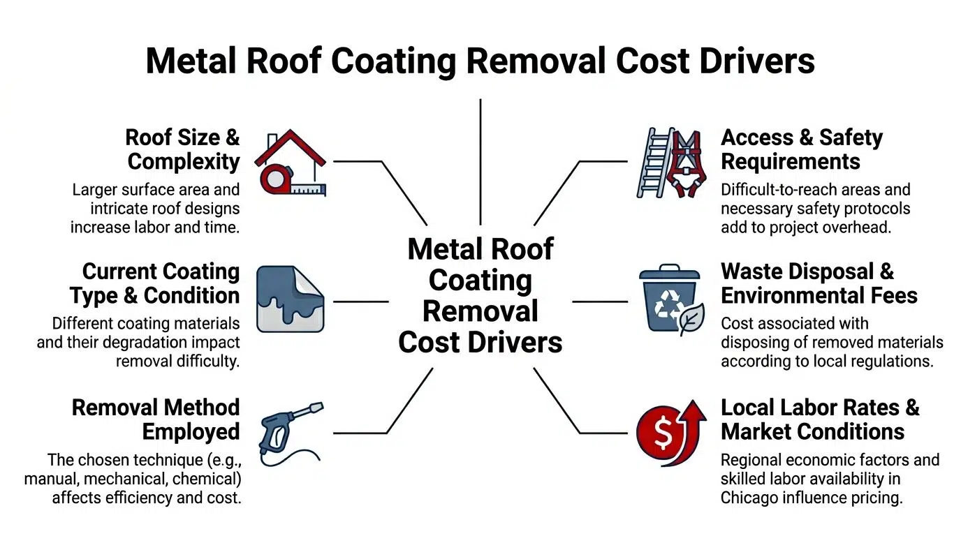 Metal Roof Coating Removal Cost in Chicago (2026 Guide) 1 Infographic
