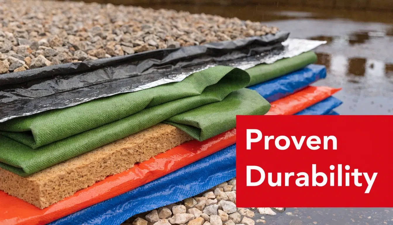 Best Roofing Materials for Flat Roofs: A Chicago Guide 3 A cross-section view showing multiple layers of high-quality, durable flat roofing material components.